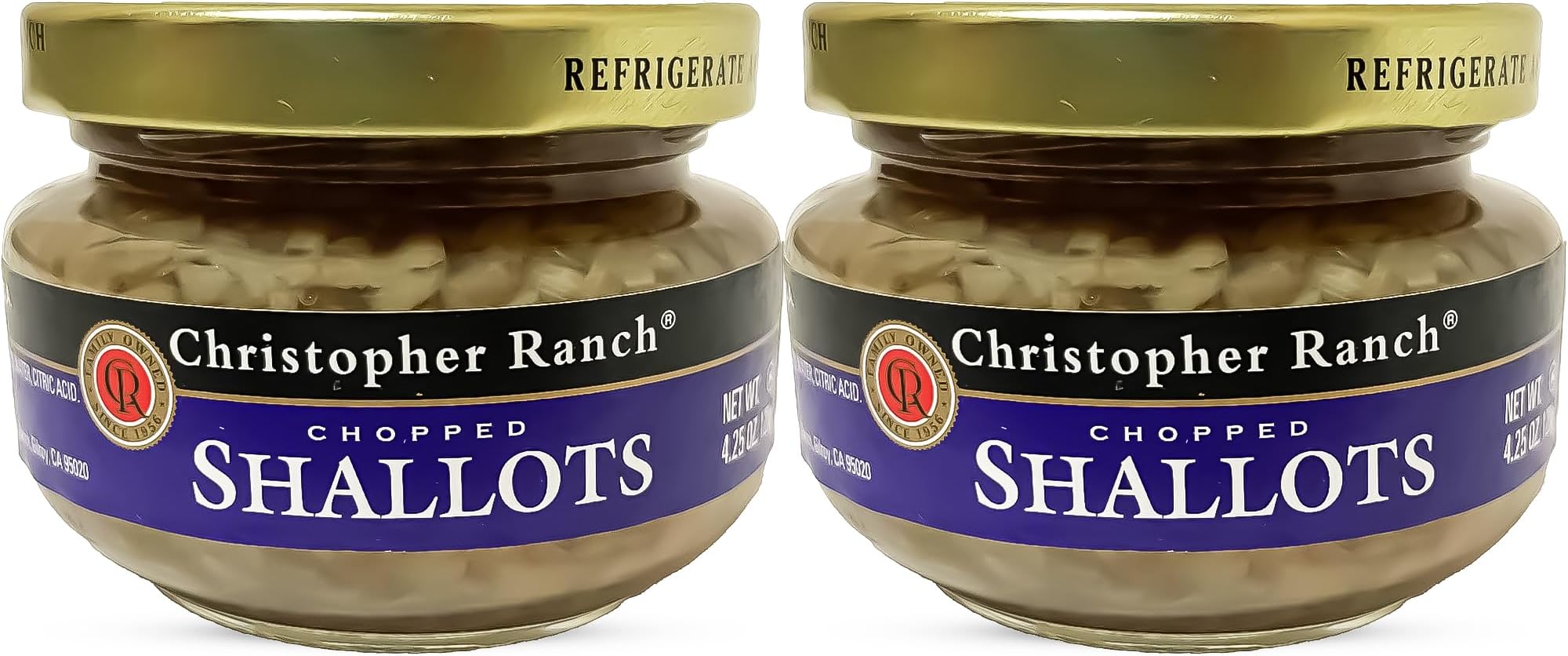Christopher Ranch Chopped Shallots in Water – Award-Winning Gilroy California Farm | Premium Aromatics Chopped Shallots Fresh for Soups, Stews and Sauces | Rich in Flavor - 4.25 Oz (Pack of 2)
