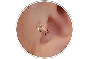 Double Tragus Hoop Ring One Piercing - Gold Filled Spiral Cartilage - 20 Gauge Twist