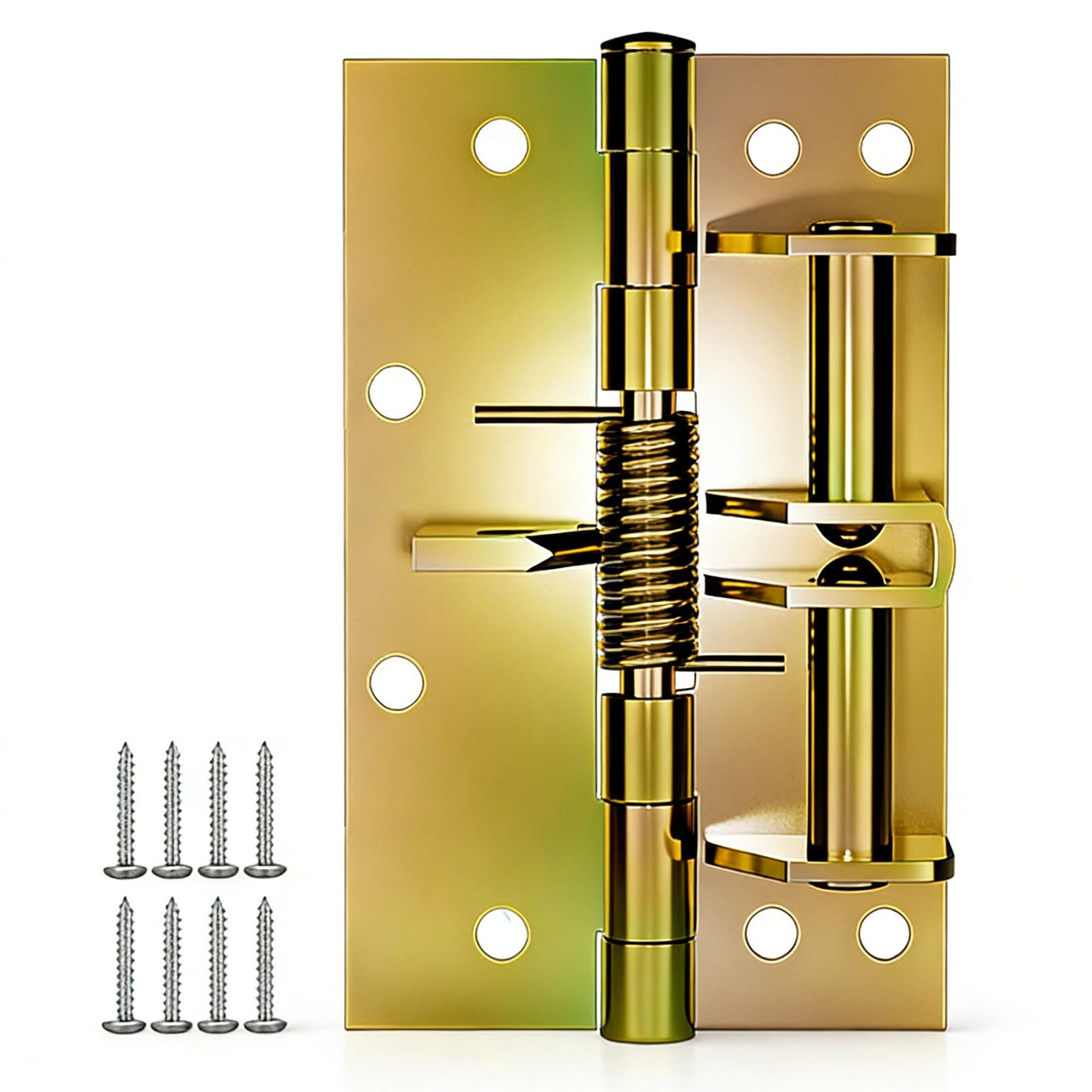 Msioytog Color Steel Gold Duty Stainless Steel Auto Closing Hinge With Adjustable Tension & Smooth Quiet Operate For Furniture Door Erosion Resistant Joint