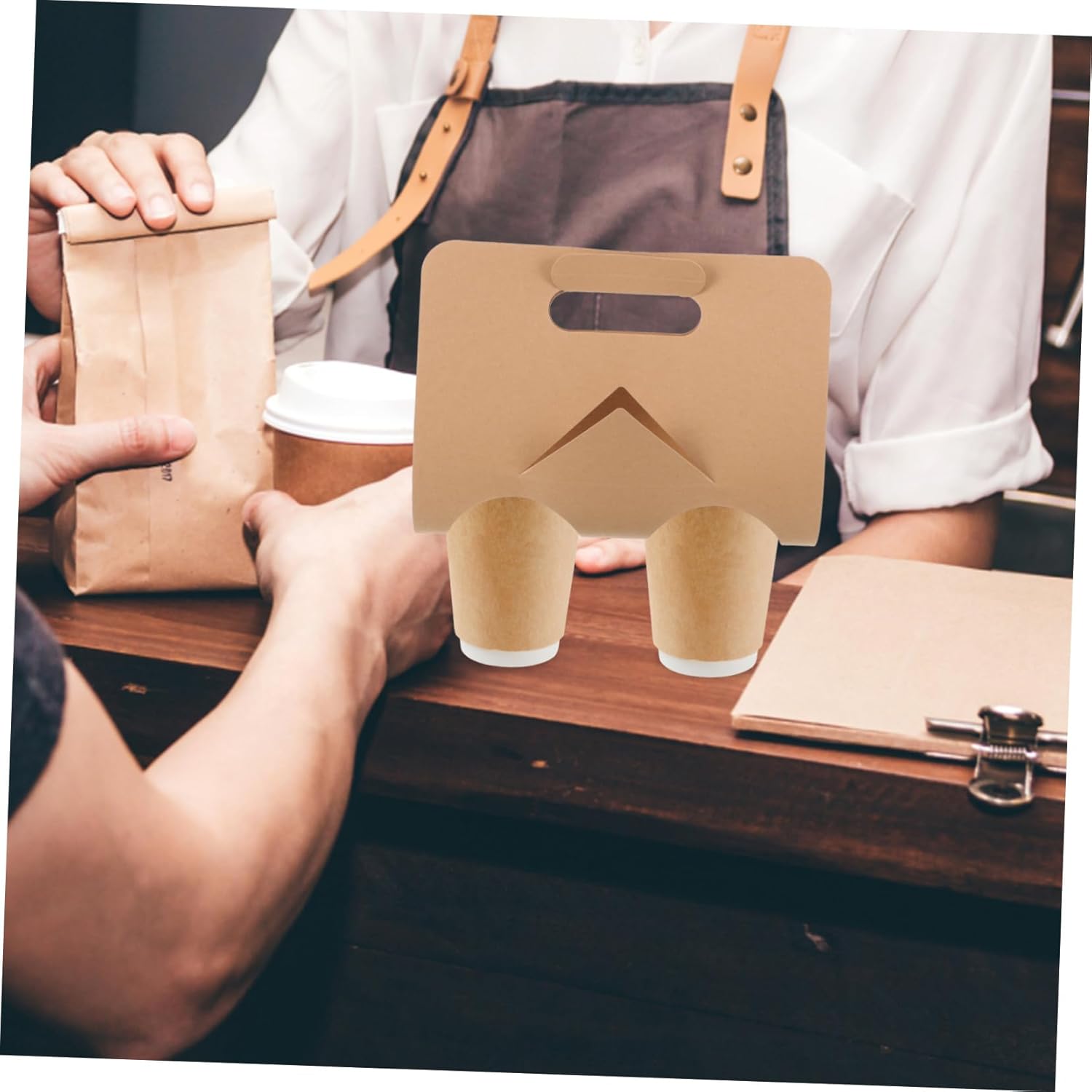50pcs Convenient Cup Carrier Tray Takeout Cup Holder for Office Drink Carrier for Milk Tea Juice