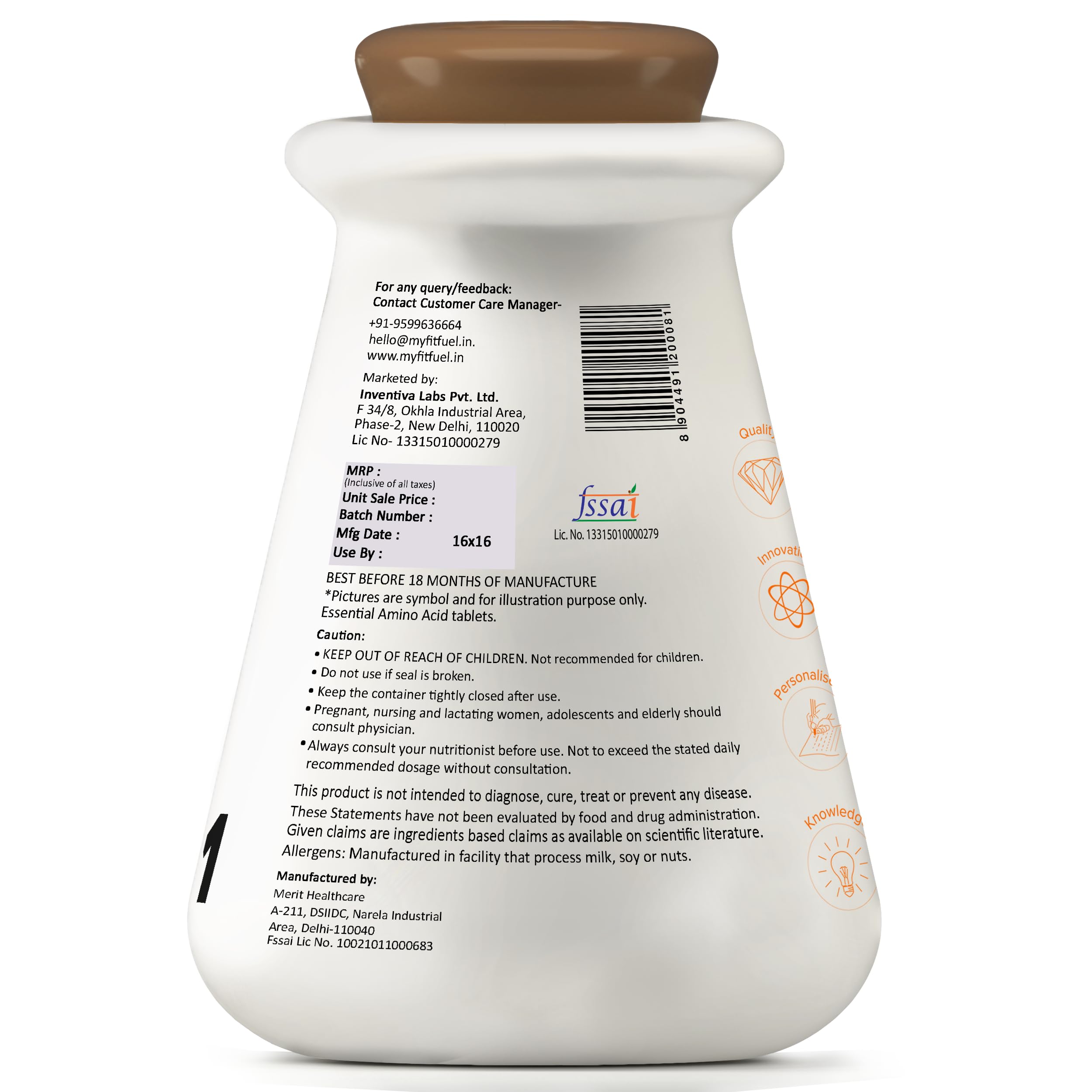 MyFitFuel EAA Plus (Essential Amino Acids) (3000 mg) 240 Tablets - Image 6 thumbnail