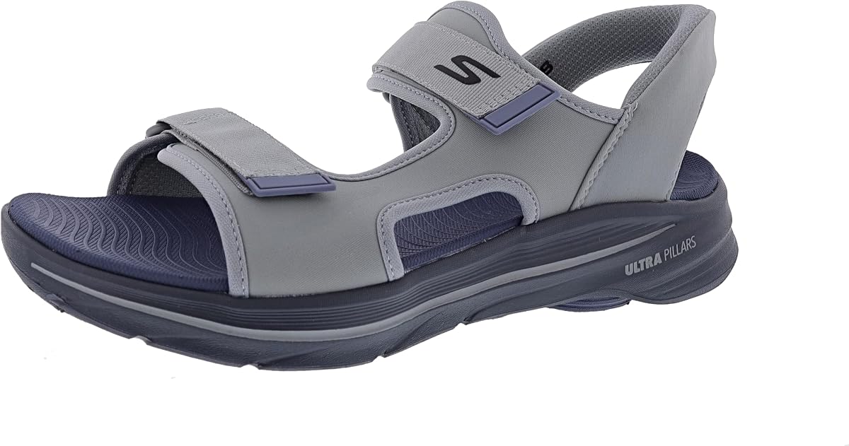 Skechers Men's Slip-Ins: Go Walk 8 Ken II Sandal | Hands Free Slip-Ins, Contoured Goga Mat Footbed, Ultra Go Cushioning, Dual-Density Outsole