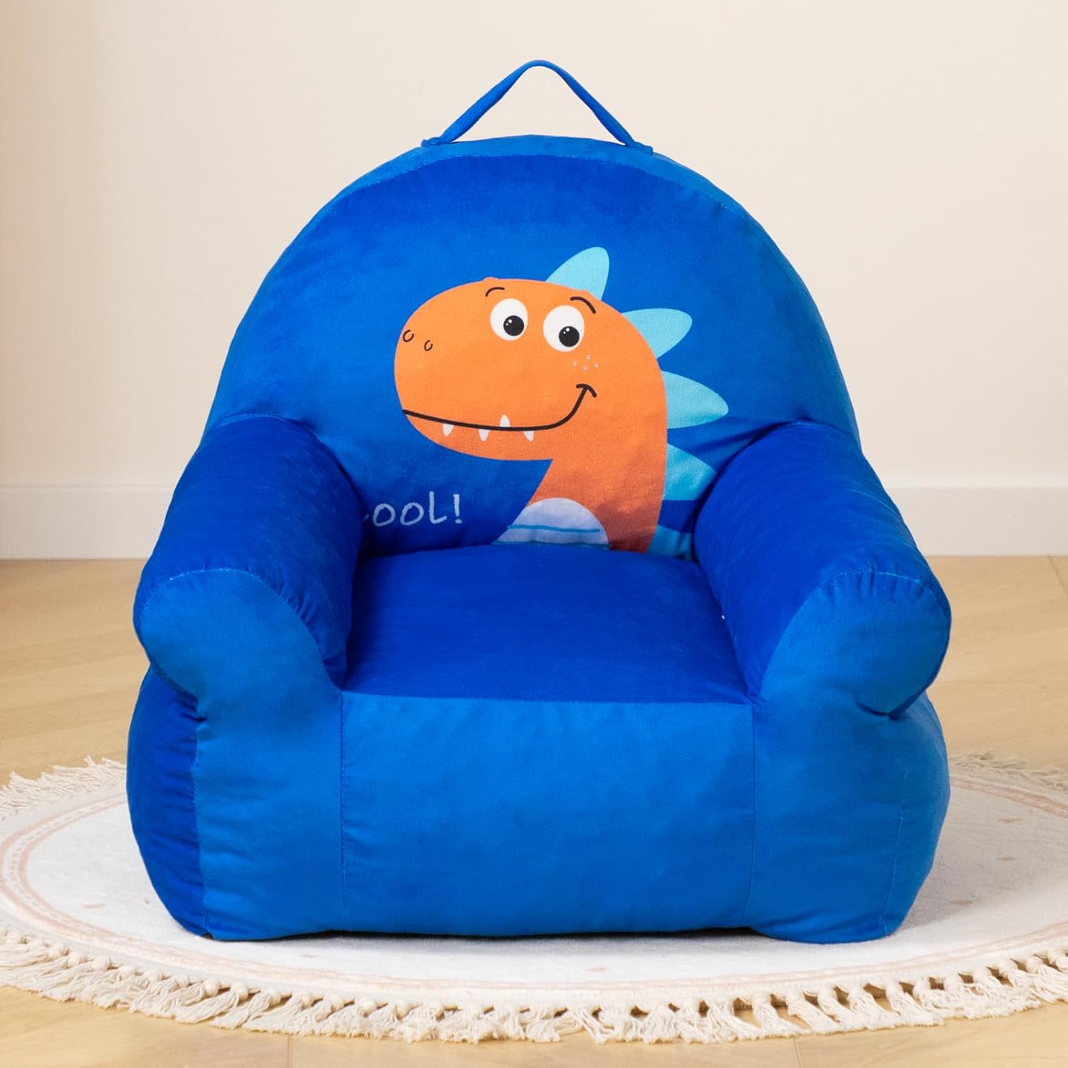 ALIMORDEN Kids Ultra-Soft Snuggle Foam Filled Chair, Kids Cozy Corner Play Couch for Boys and Girls, Dinosaur