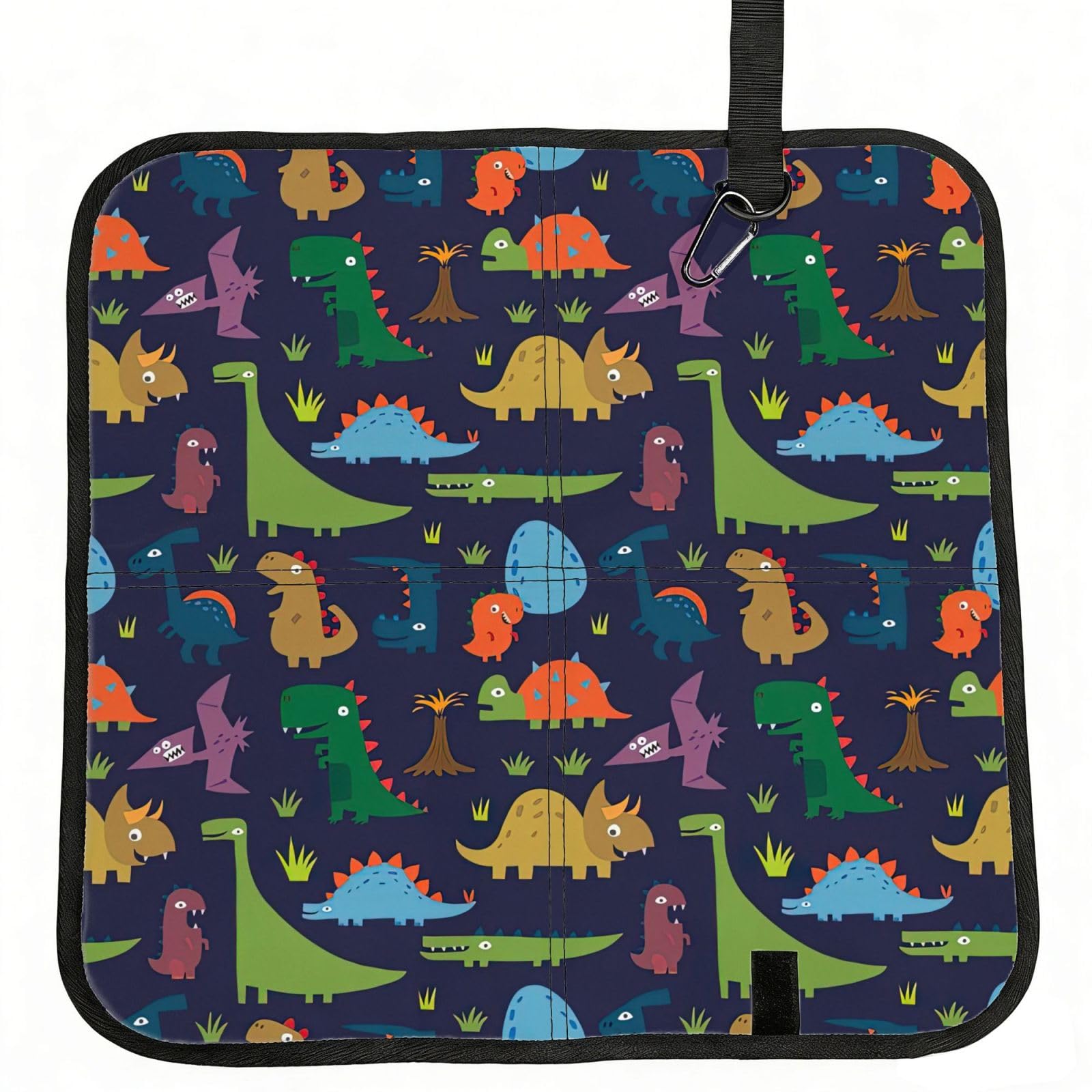 AYYQWE Dinosaur Palm Leaf Print Foldable Seat Cushion Portable Chair Pad Office Commuting Picnic Camping Outdoor