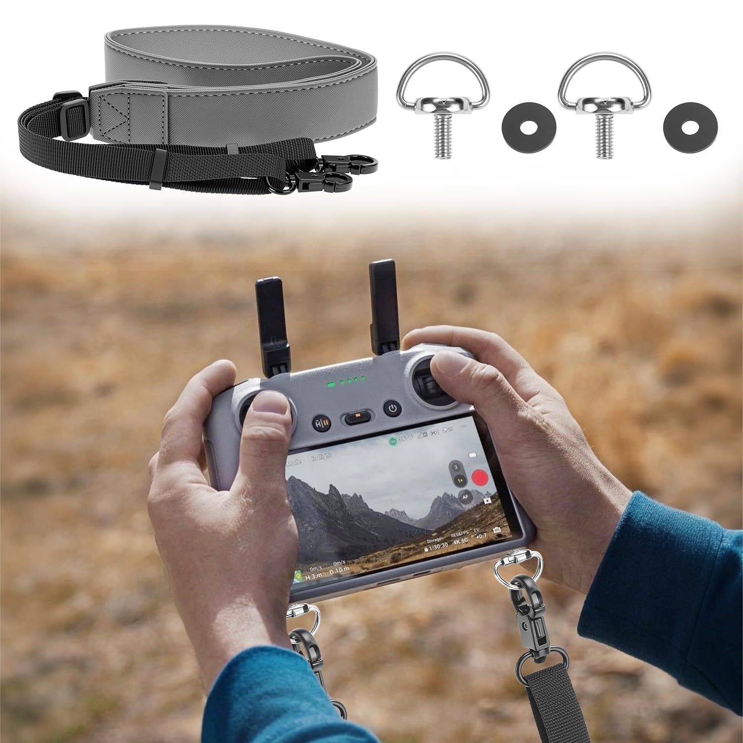 QWORK® Pare Soleil + Kit Longe Compatible avec DJI Mavic 4 Pro/Flip RC2 Contrôle à Distance