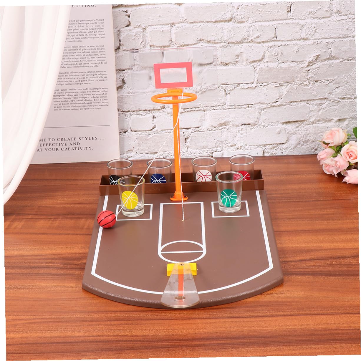 Gioco da Tavolo Basket da Bar in Acrilico Set Creativo per Feste | Creativo in Acrilico, Gioco Alcolico da Tavolo per Party e Bar, Intrattenimento per Adulti e Serate