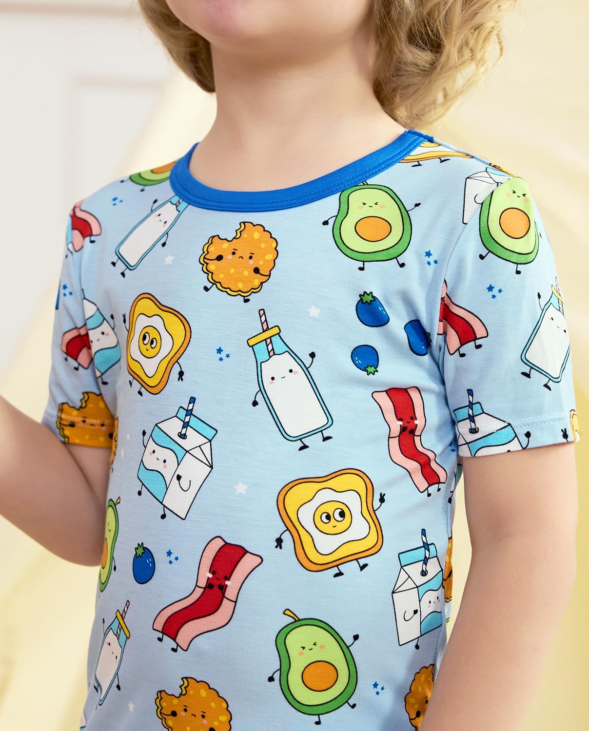 babee Reshinee Bamboo Viscose Toddler Boys Pajamas Set, Short Sleeve Kids image 2