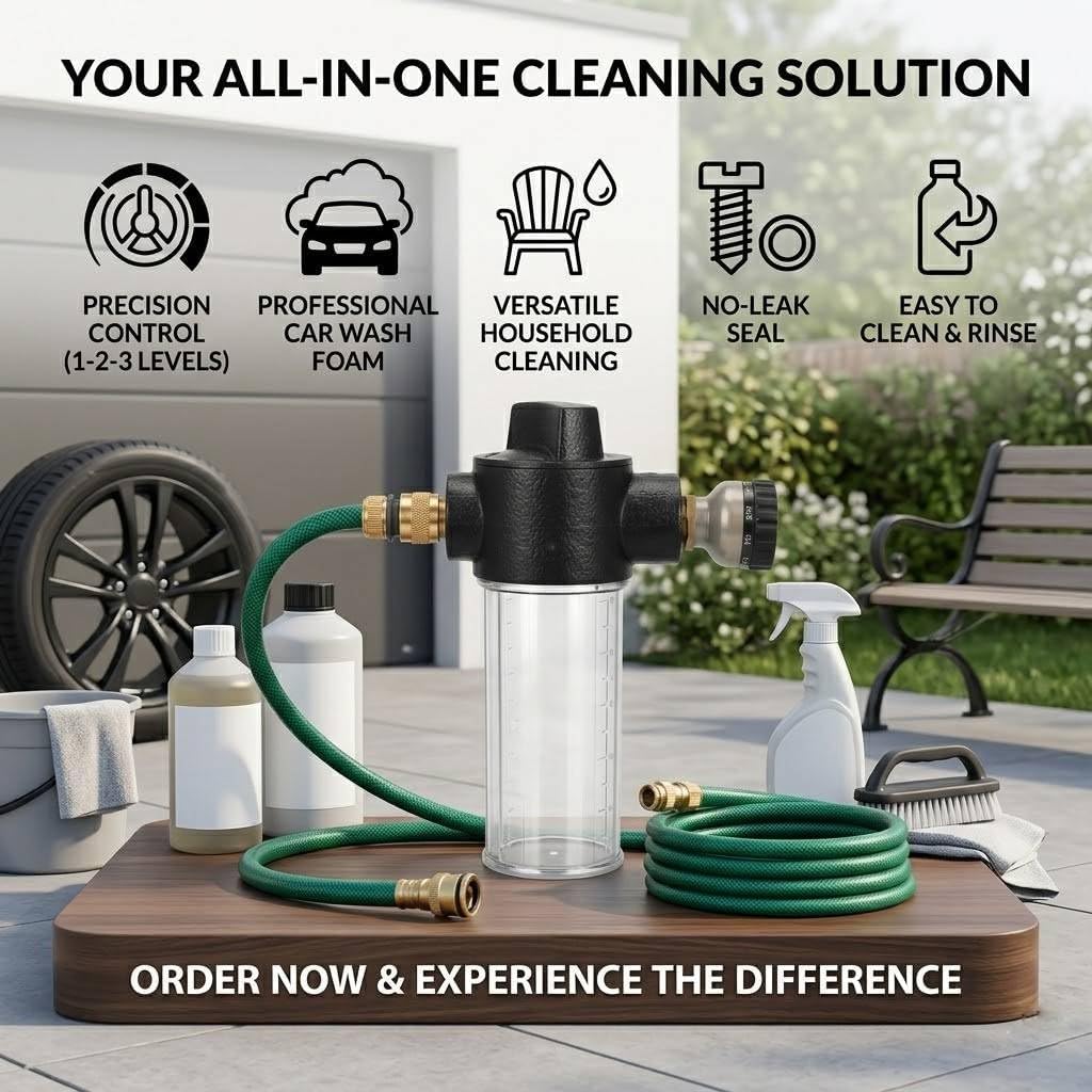 Klanata 100ML Foam Bottle for Foam Cannon Garden Hose, Water Gun Foam Bottle for Engine Flush, Durable Hose Foamer for Boats Salt Away, for Car Washing and Garden Cleaning, Garden Hose Foam Tank
