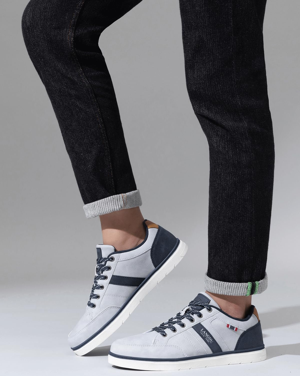 LANGDU Zapatillas Hombre Zapatos Casual Sneakers,45EU,Gris 82