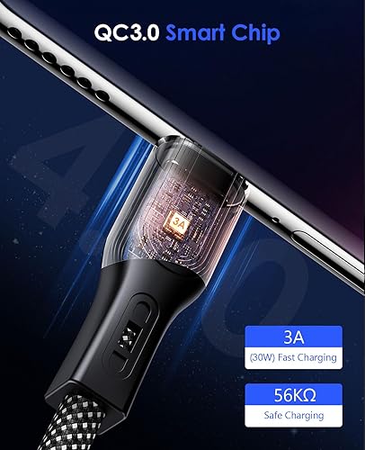 Miniatura 3 de Cable magnético USB C, cable USB A a USB C, cable de carga USB C de 3.3 pies, cables de carga rápida compatibles con Samsung Galaxy S21 S20 S10 S9