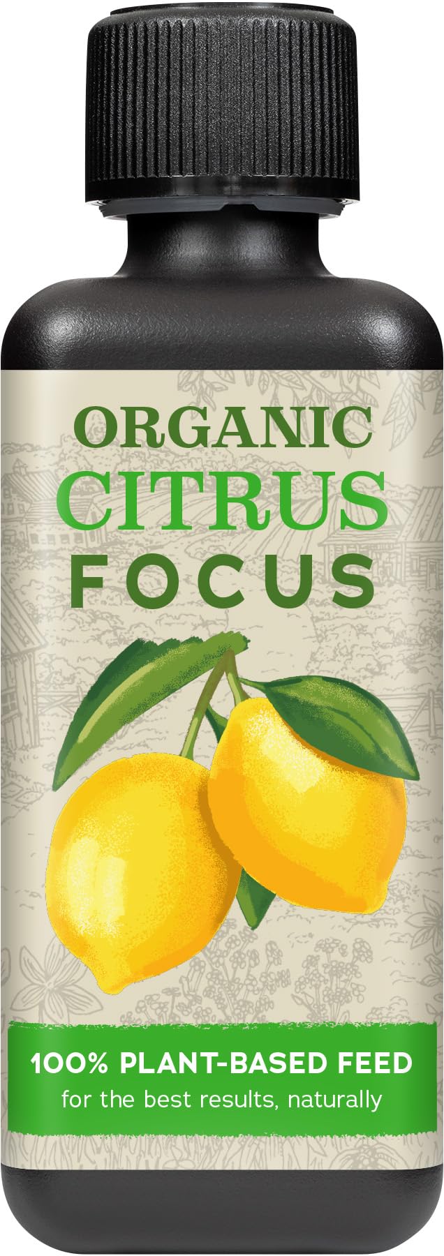 Organic Citrus Focus Liquid Fertiliser Concentrate, 1 litre - For Lemons, Oranges, Limes, Grapefruit, Plant-Based Professional Grade Plant Food Concentrate - Makes 200L