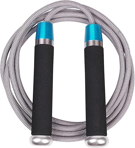 BlitzBite - Cuerdas de salto con peso profesional de 1.41 libras, cuerda de saltar de velocidad ajustable, rodamientos de bolas con asas