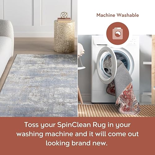 Miniatura 3 de nuLOOM Kajal - Alfombra geométrica del suroeste, lavable a máquina, 7 x 9 pulgadas, color beige