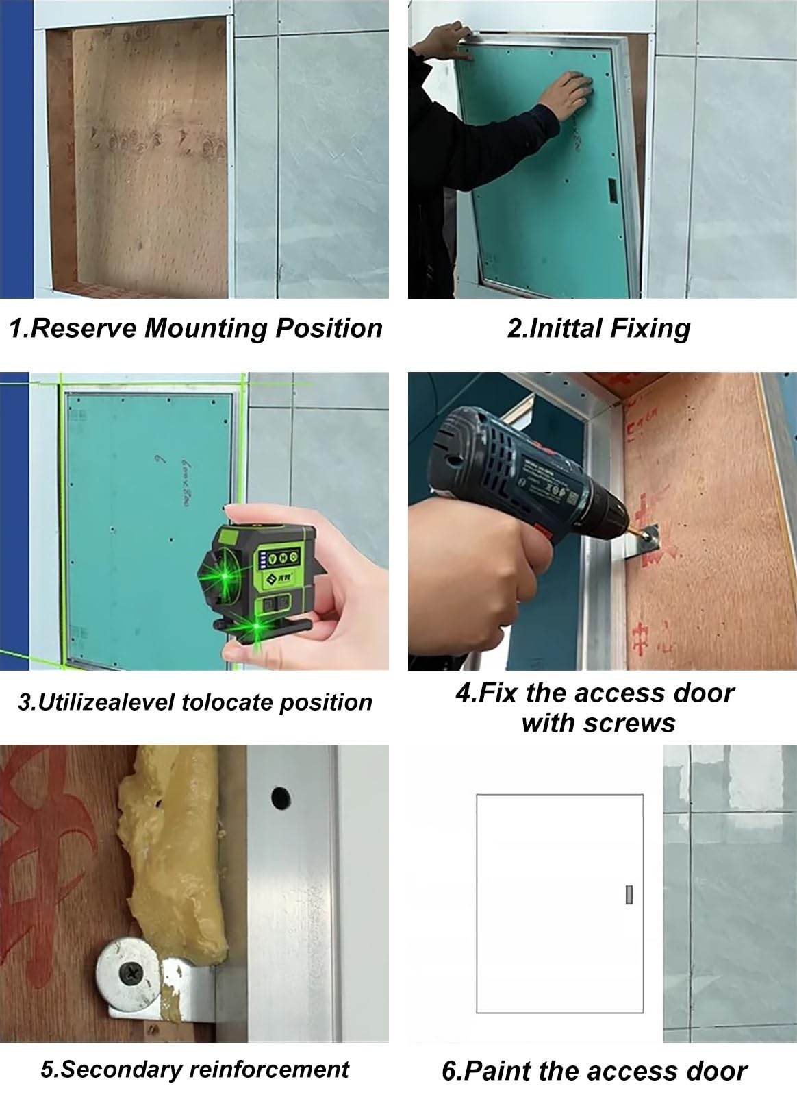Genérico Puerta de Acceso para pladur pintable, Panel de trampilla de ático de Montaje Empotrado para Placas de Yeso Laminado y Paneles de Yeso, Acceso Oculto al conducto de fontanería (56 x 86 cm) -