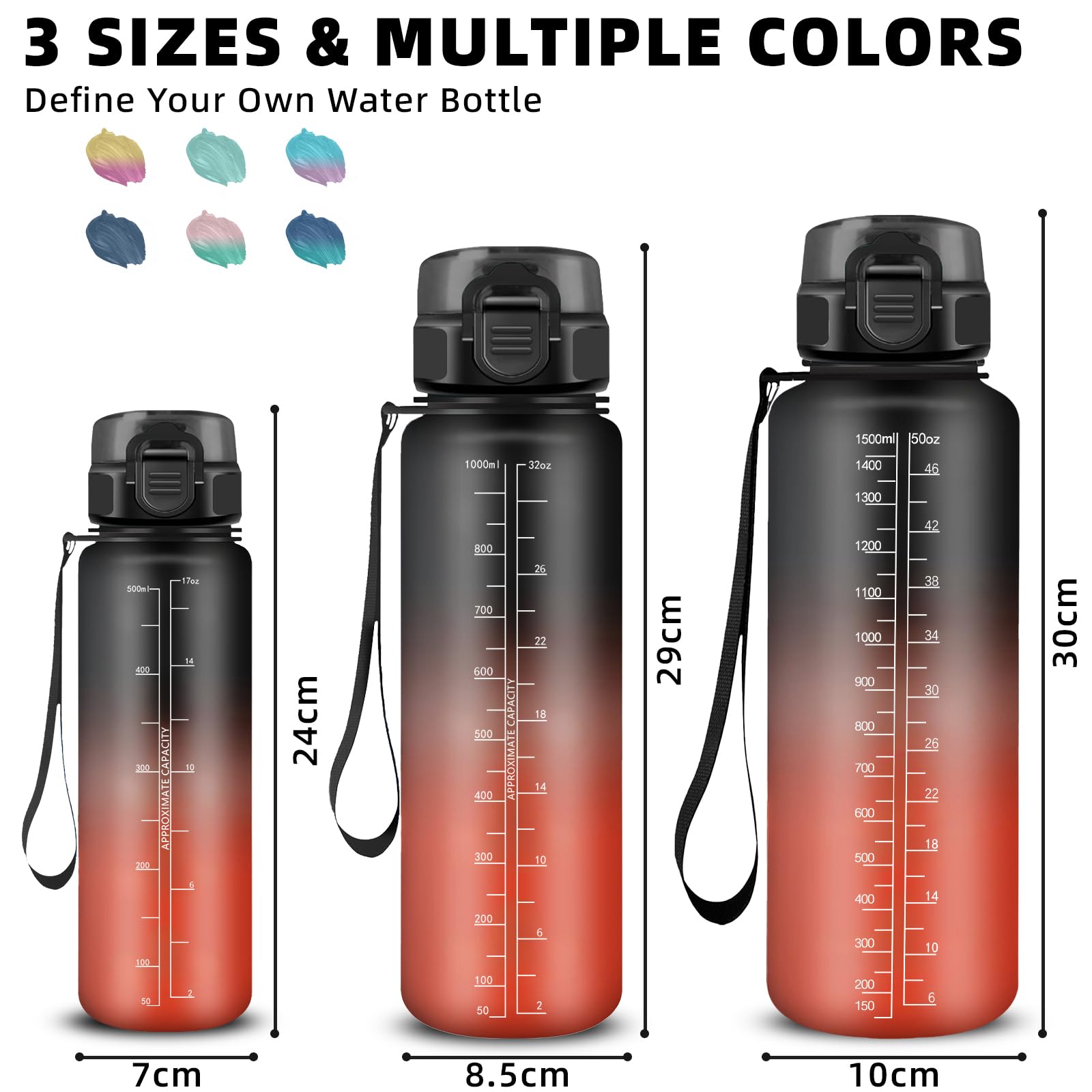 AI-PIKA 2L Botellas De Agua Deportivas,Botella De Agua Con Cubierta