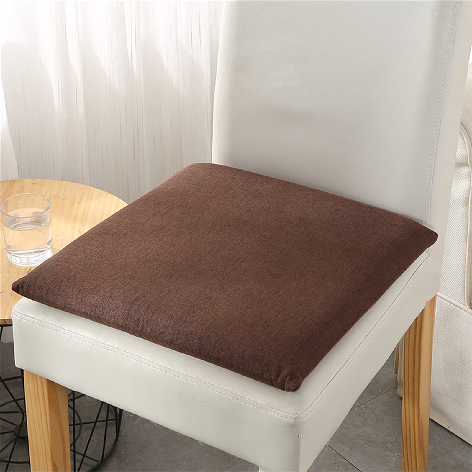 Coussin de siège mémoire de forme 40x40 cm marron pour chaise de jardin confortable
