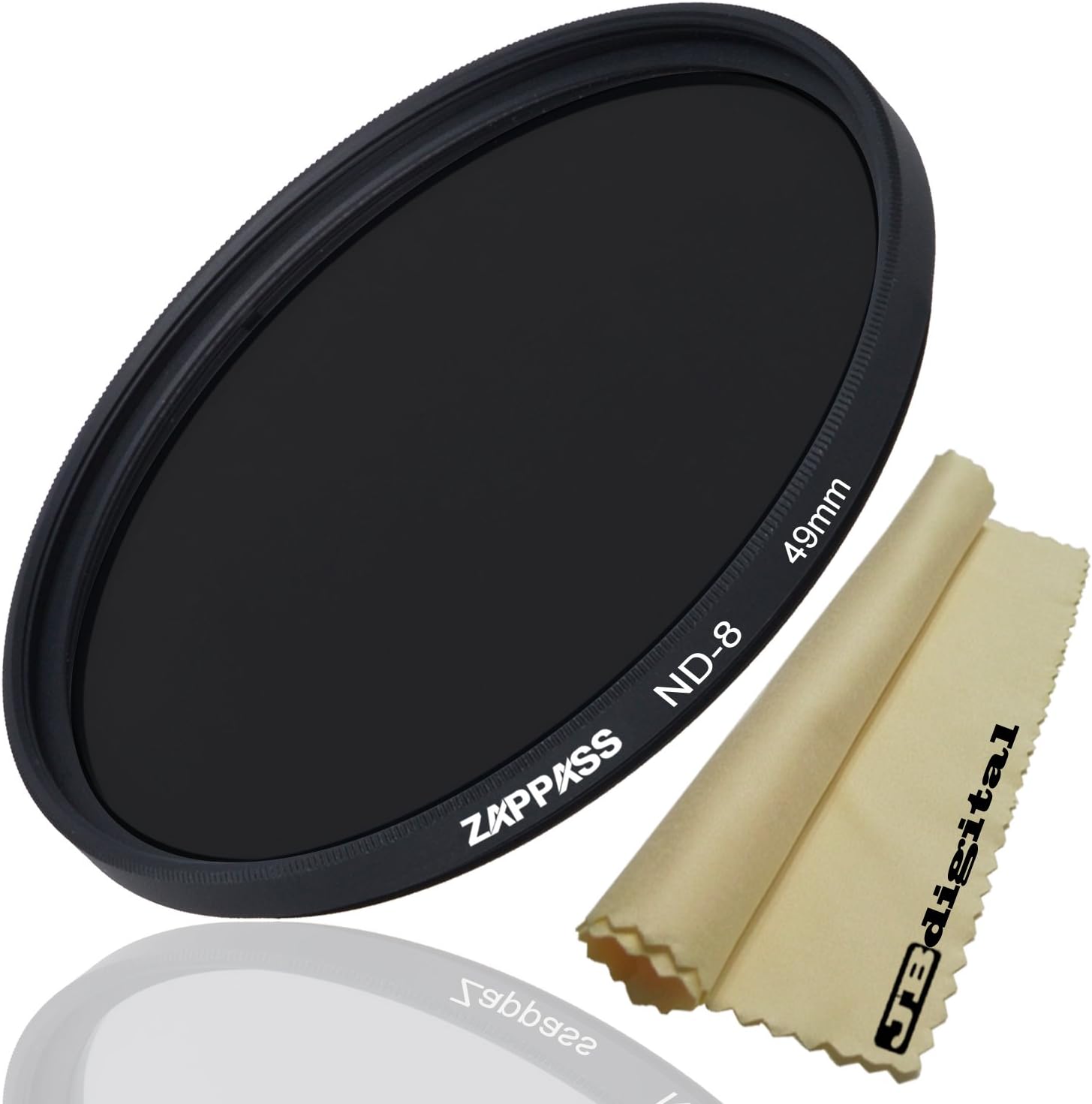 Professional 49mm ND8 Neutral Density Filter + JB Digital Microfiber Lens Cleaning Cloth