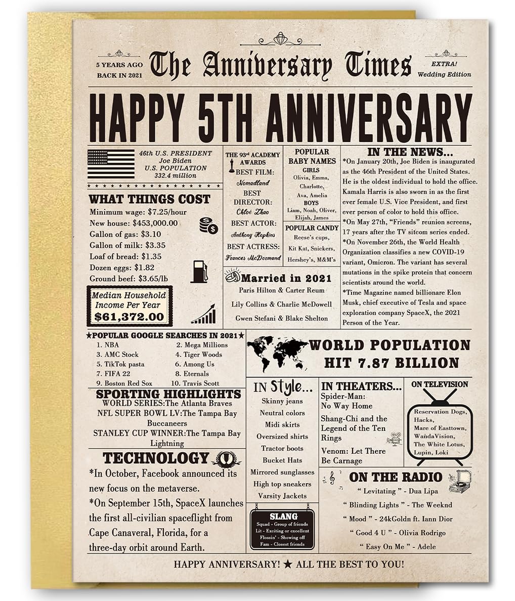 FANCYLUCKY 5 Anniversary Card