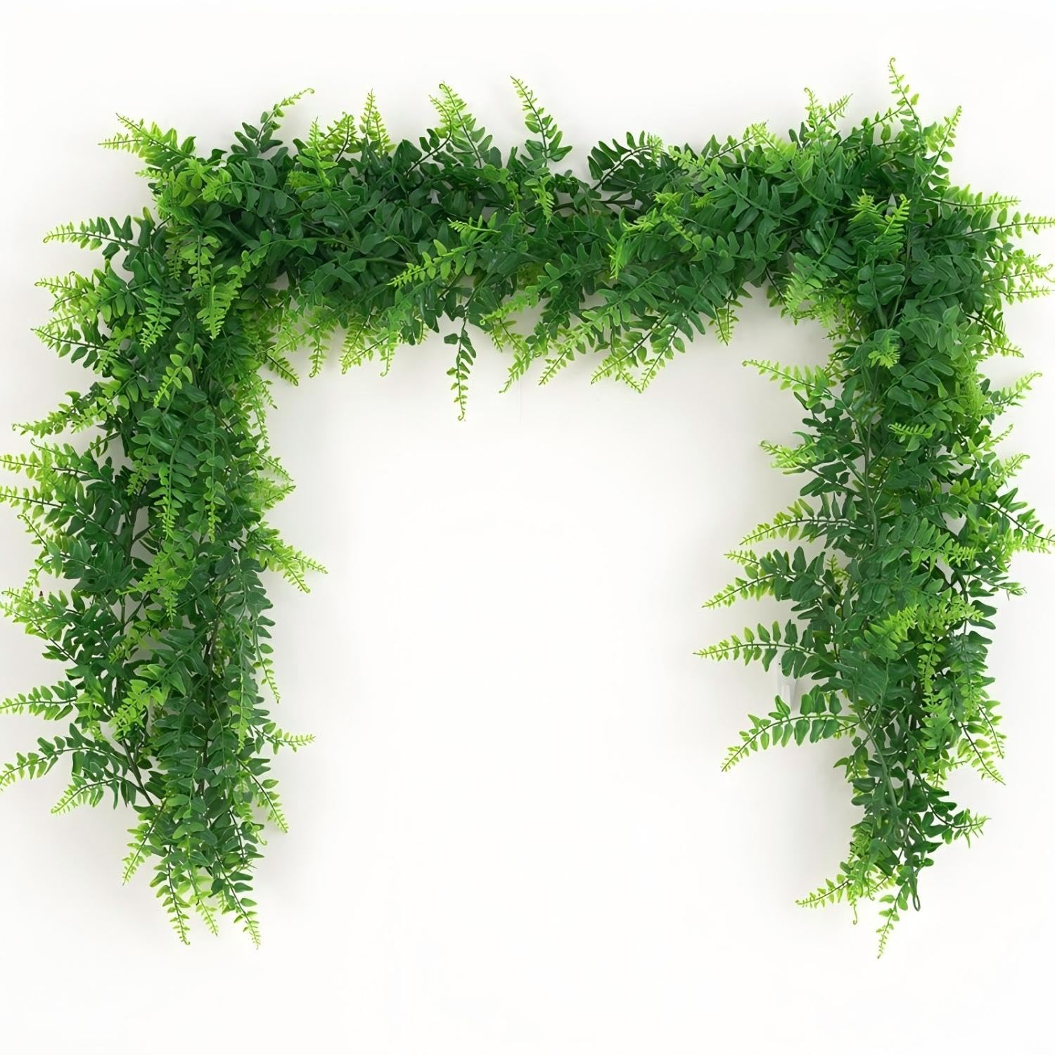 GBESTWOOW Fern Garland, Artificial Vine Fake Greenery Wedding Arch Swag Backdrop Doorways Table Runner Ivy Indoor Outdoor