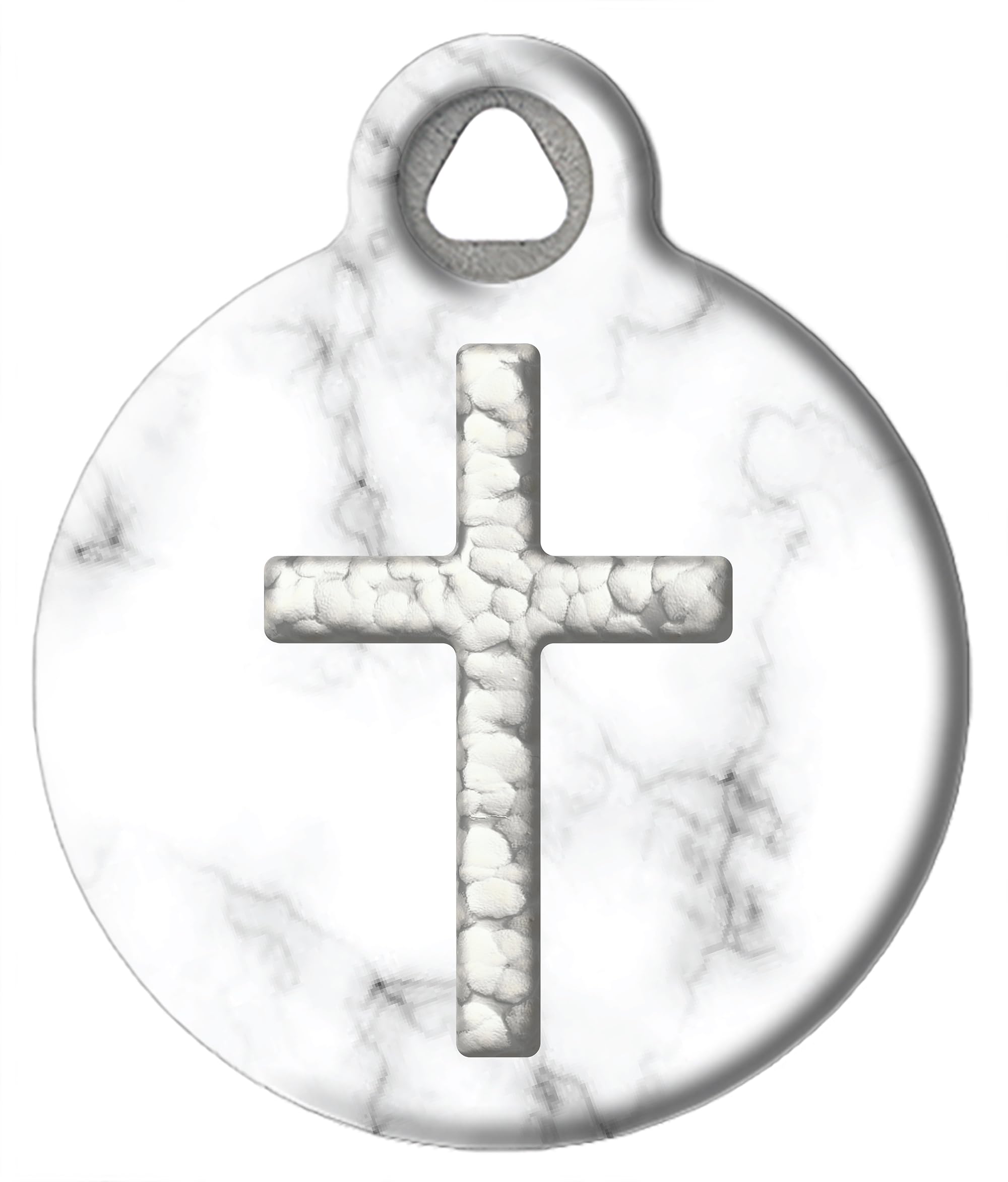 Dog Tag Art Religious Custom Pet ID Tag for Dogs and Cats, Personalized Dog Tag with Customized Identification Information (Cross Christian, Large (