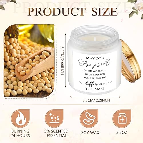 Vista 41 de MTLEE 20 velas de regalo de agradecimiento de 3.5 onzas de apreciación de los empleados, velas inspiradoras de cera de soja perfumadas, regalo