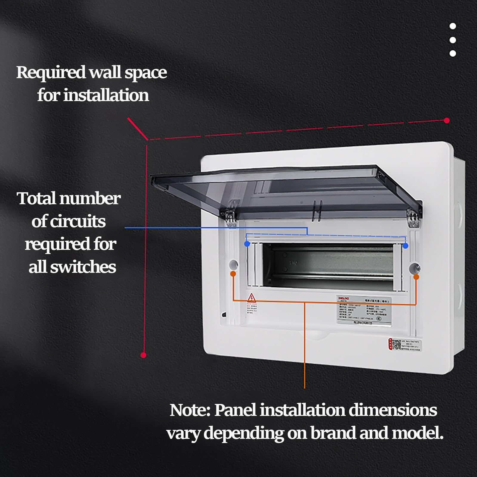 Coffret De Distribution Électrique Encastré 10/13/16 Voies Avec Protection Différentielle Intégrée, Couvercle À Charnière En D Silencieux Et Rail DIN Double Rangée Intégré(White,10 way(268 * 210mm))