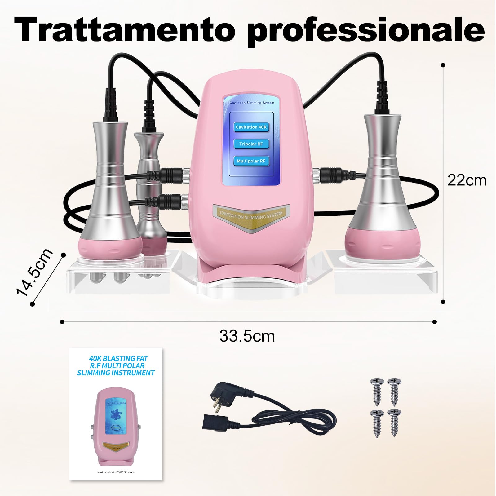 Radiofrequenza Viso e Corpo Massaggiatore Anti Cellulite, 3 In 1 Anticellulite Macchinario Cavitazione Vacuum Cellulite massaggiatore Rassodanti e Tonificanti per il Corpo