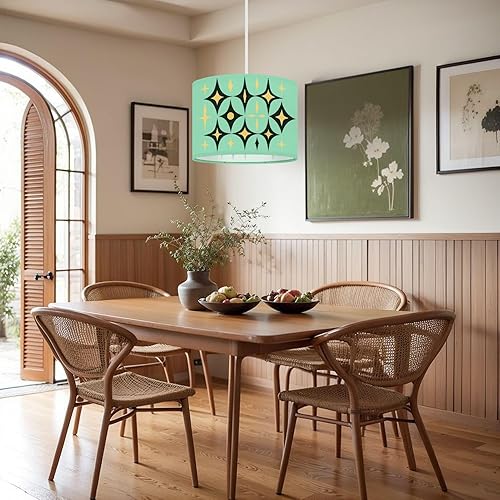 Miniatura 7 de Lamp Shades Set of 2 Mid Century Vintage 1950s Modern Retro Geometric Drum Lamp Shades for Table Lamps Floor Lamps Pendant Light 8.9"x11"