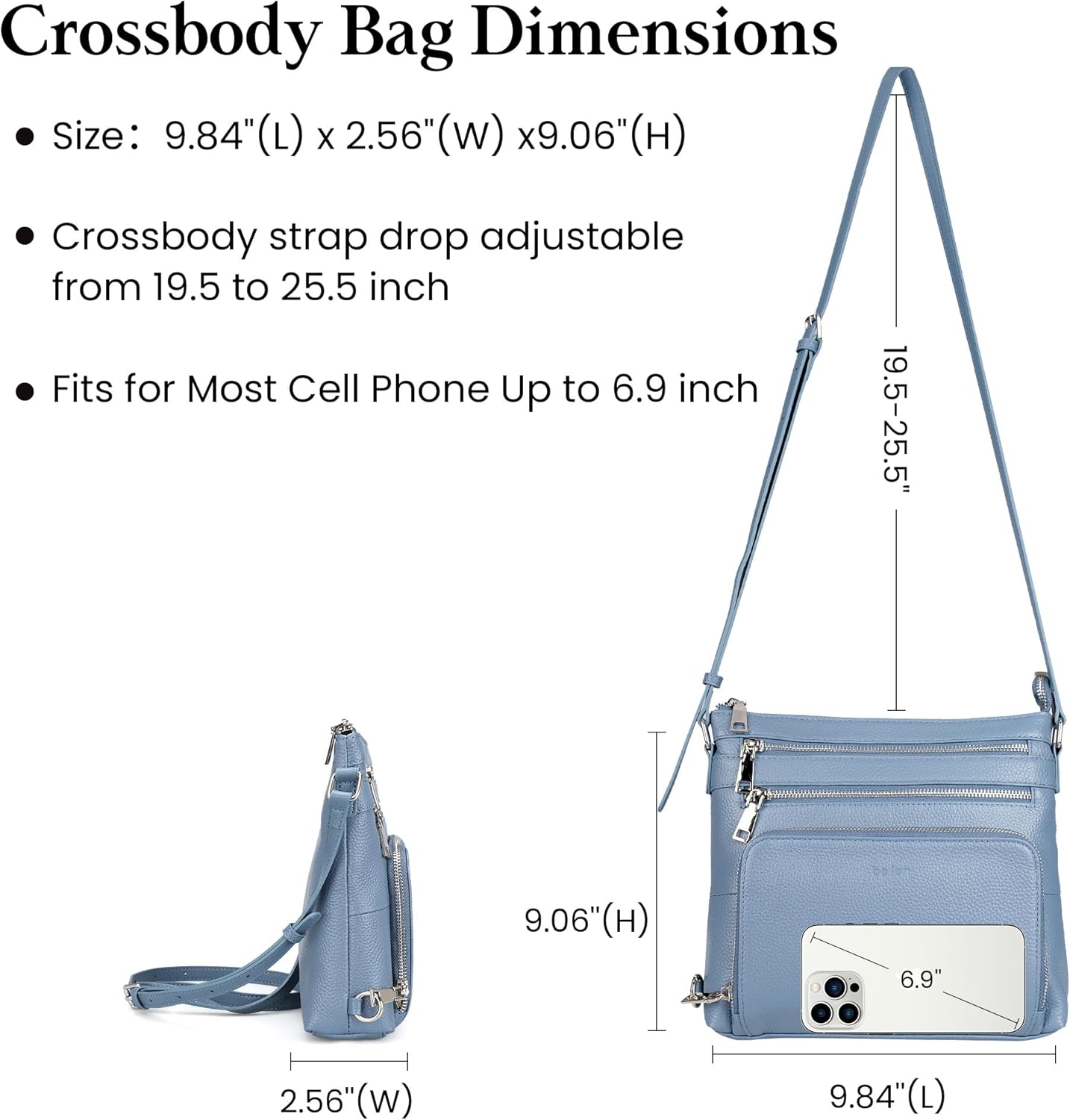 befen Genuine Leather Crossbody Bags for Women, Medium Anti-Theft Shoulder Purse with Built in RFID Wallet for Travel - Image 5