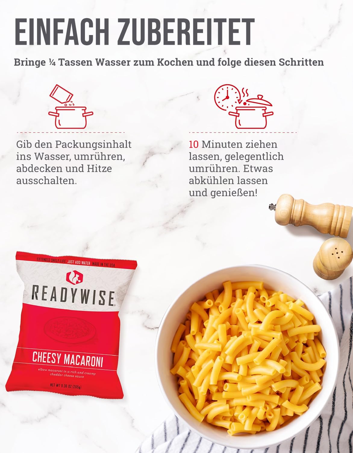 ReadyWise, 120 Portionen, Notration, Mittag- und Abendessen, Grab & Go Eimer, 13 Rezepte, Gefriergetrocknet, Langlebige Lebensmittelversorgung,Bis Zu 25 Jahre Haltbarkeit, 7 Tage für 2 Personen