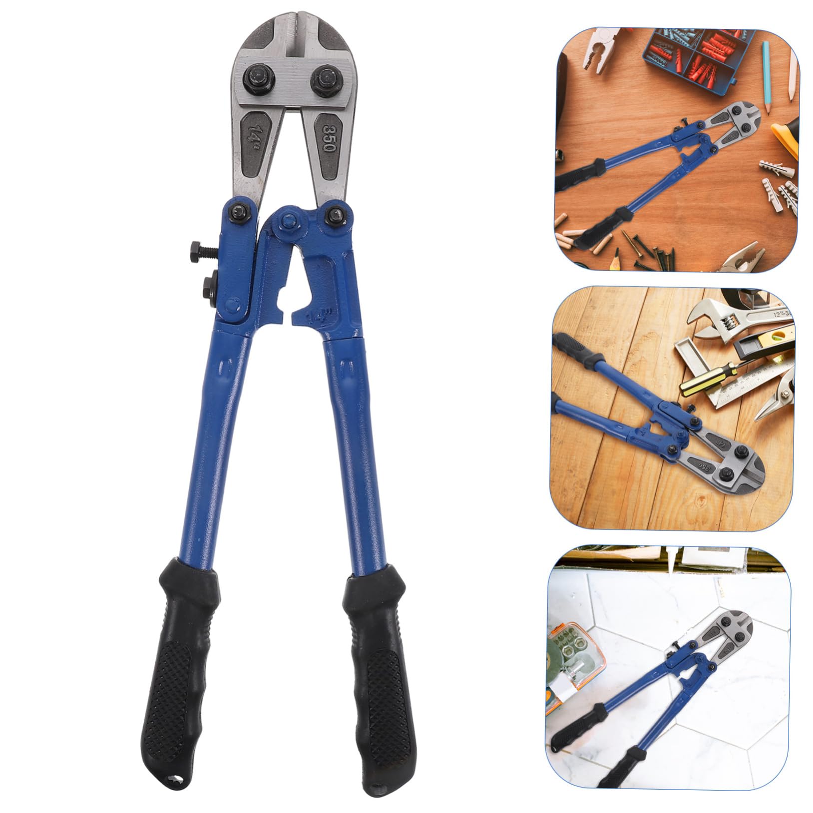 Tronchese 14 Pollici in Acciaio T8 Impugnatura Ergonomica in Gomma | Taglio Preciso di Rivetti e Catene, Salvasforzo, Uso Manuale in Cantiere, Officina per Artigiani e Tecnici