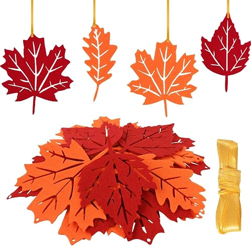 24 Pcs Fall Tree Ornaments Fall Maple Leaves Decorations Thanksgiving
