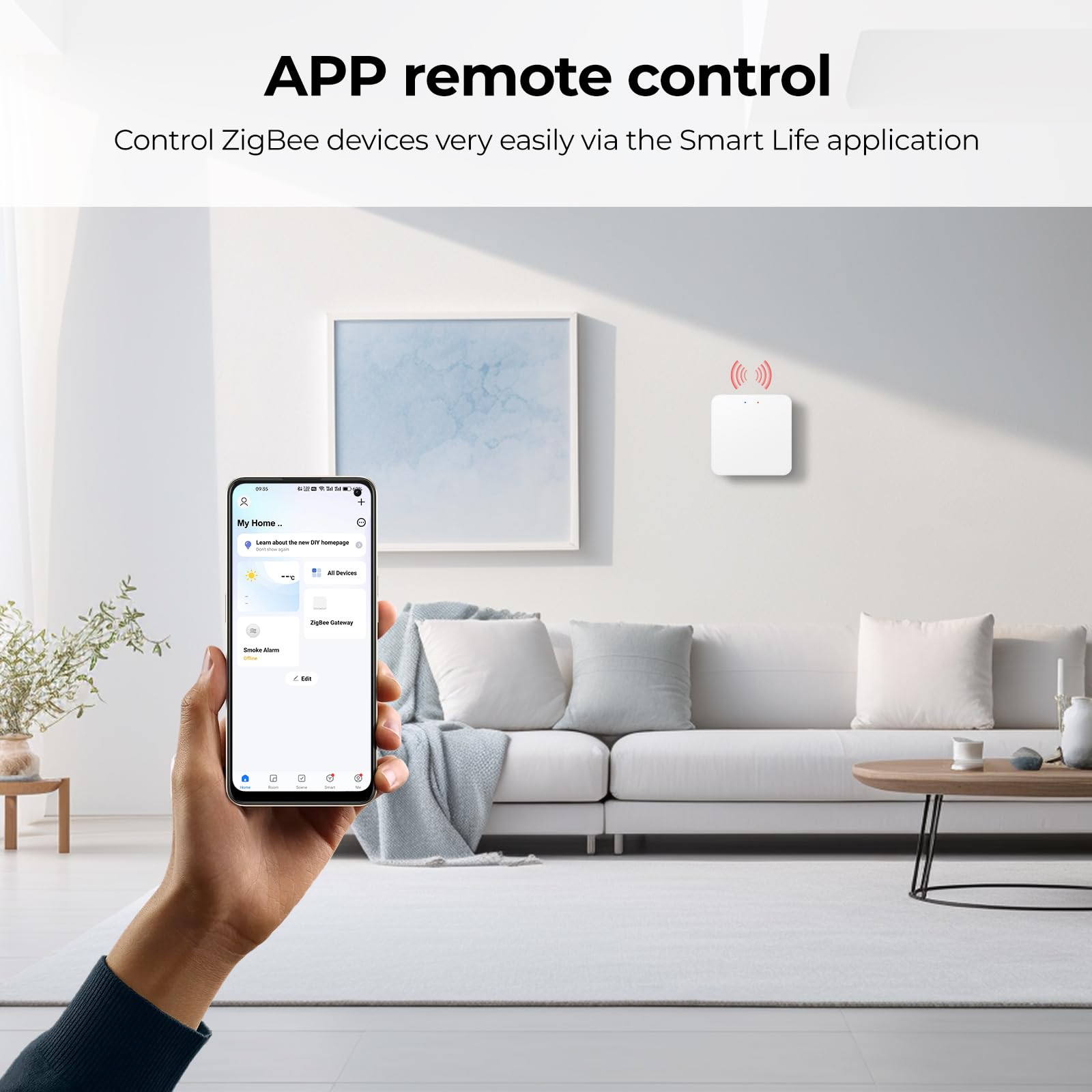 Zigbee Hub, Zigbee WiFi y Bluetooth Dual Mode Gateway, Smart Life/Tuya App Puede soportar temperatura y humedad ZigBee, válvula termostática, sensor de puerta, detector, interruptor inteligente