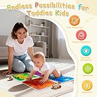 Vista 4 de Art3d Azulejos de Piso Sensorial Líquido 30 x 30 cm, Piso de Baile para Sala de Juegos Cuadrado, Colorido, Juego de 4 Azulejos