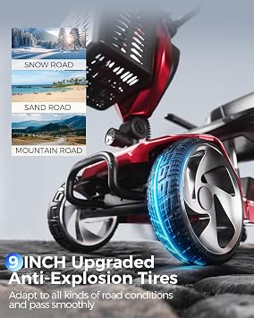 Foldable Mobility Scooters for Seniors,FSA&HSA Eligible,300LBS Capacity 4 Wheel Lightweight Mobility Scooters for Adults,Powered Electric Mobility Scooters,Folding Travel Motorized Scooters-Red