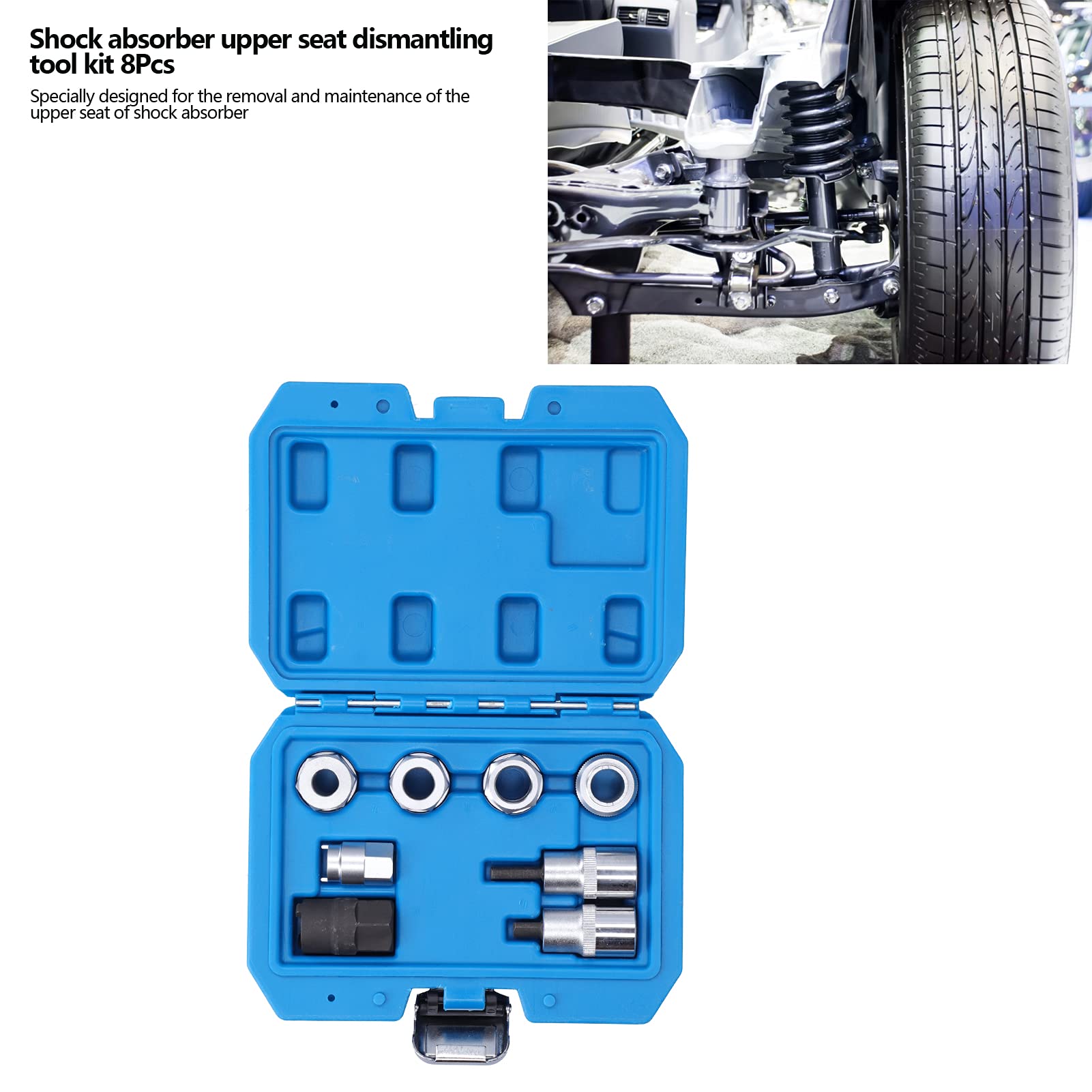 8PCS Puntal Tuerca Socket Suspensión Socket Llave Kits de reparación de automóviles para taller de reparación de automóviles