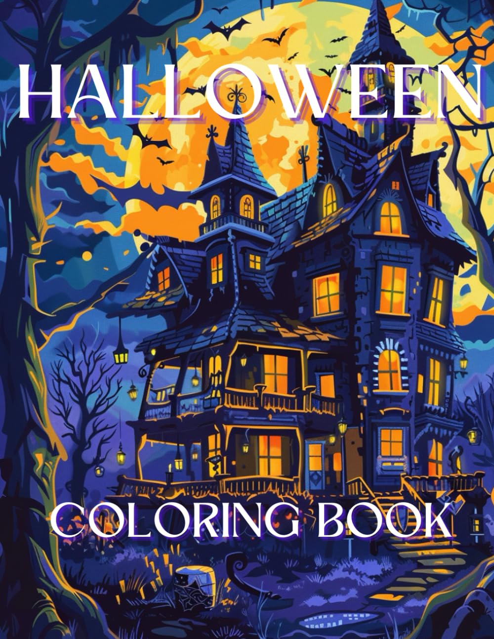 Halloween Adult Coloring Book: Designs of Enchanting Halloween with, Landscape,Patterns, Spider, Pumpkin And Many More For Relaxation