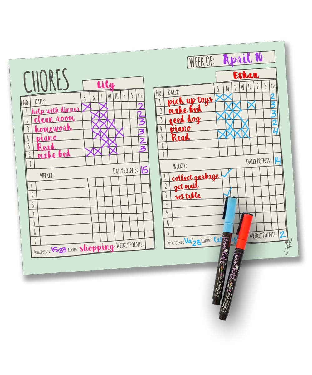 Buy Jennakate Command Center Chore Chart, Menu, , Mutliple Child
