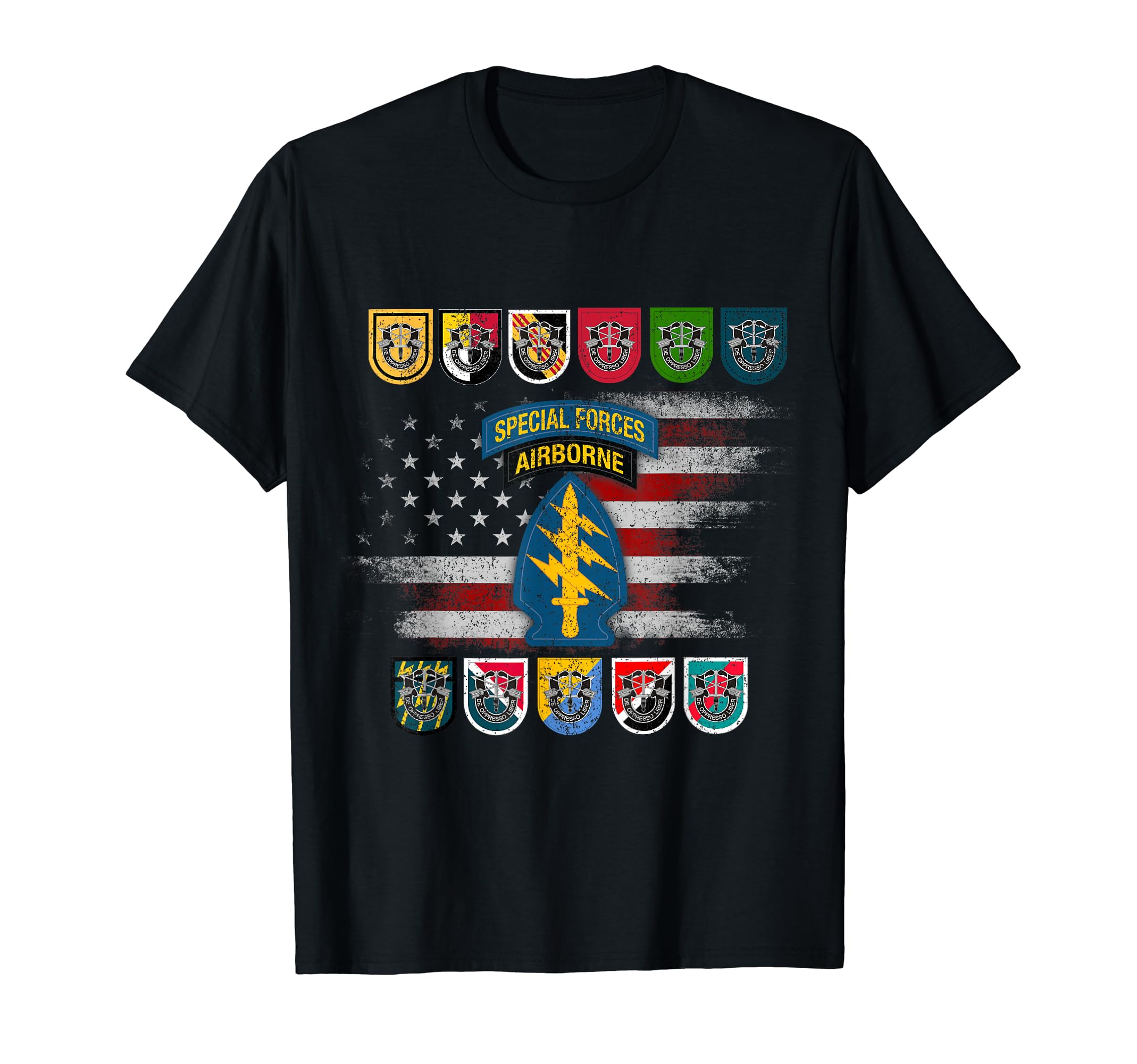 Proud Special Forces Veterans Day Gifts T-ShirtSpecial Forces Group Airborne Veteran SFG 4th of July Mens T-Shirt
