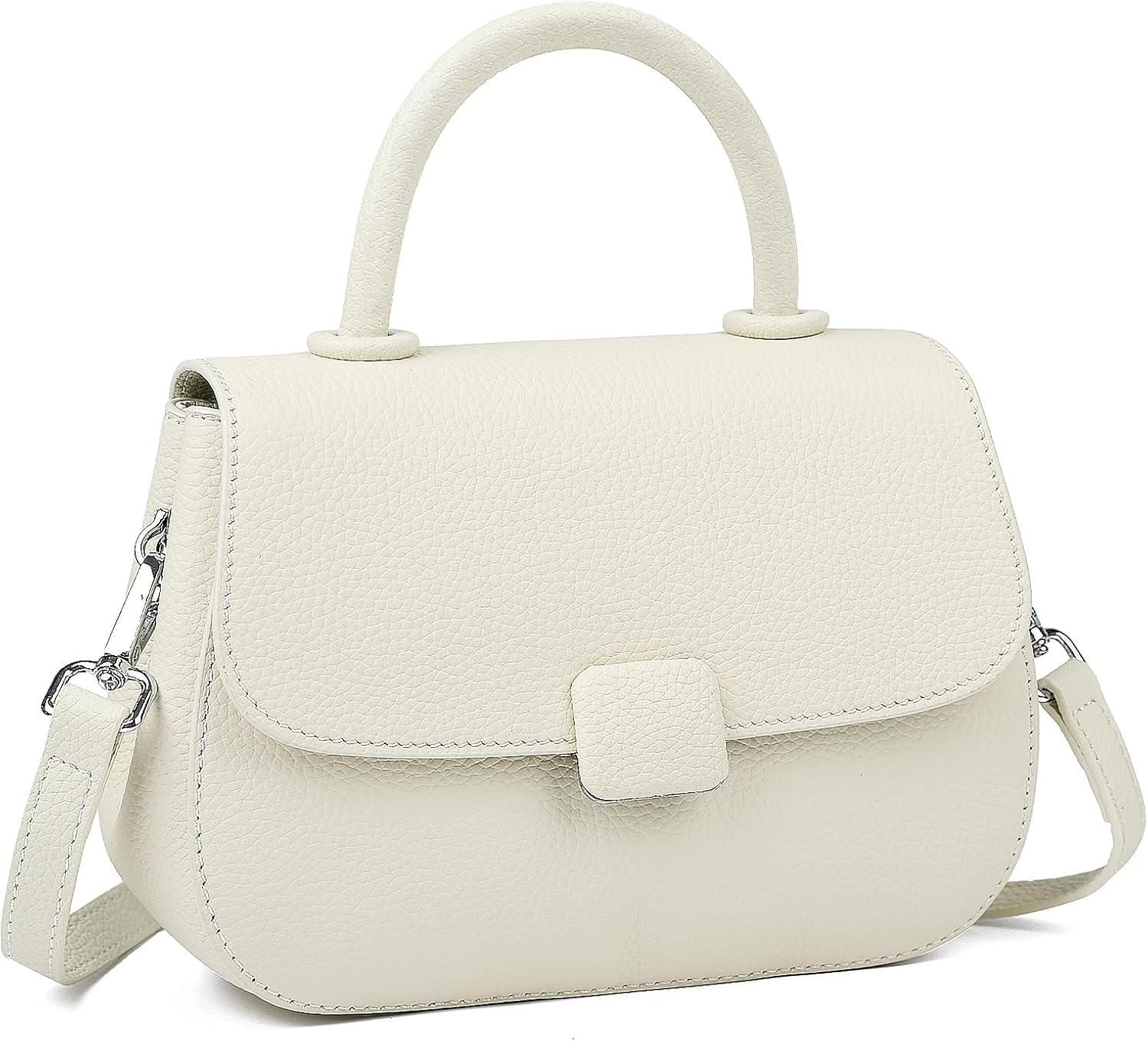 Genuine Leather Shoulder Bag, Mini Top Handle Handbag, Crossbody Bag for Women, Small Satchel Pouch