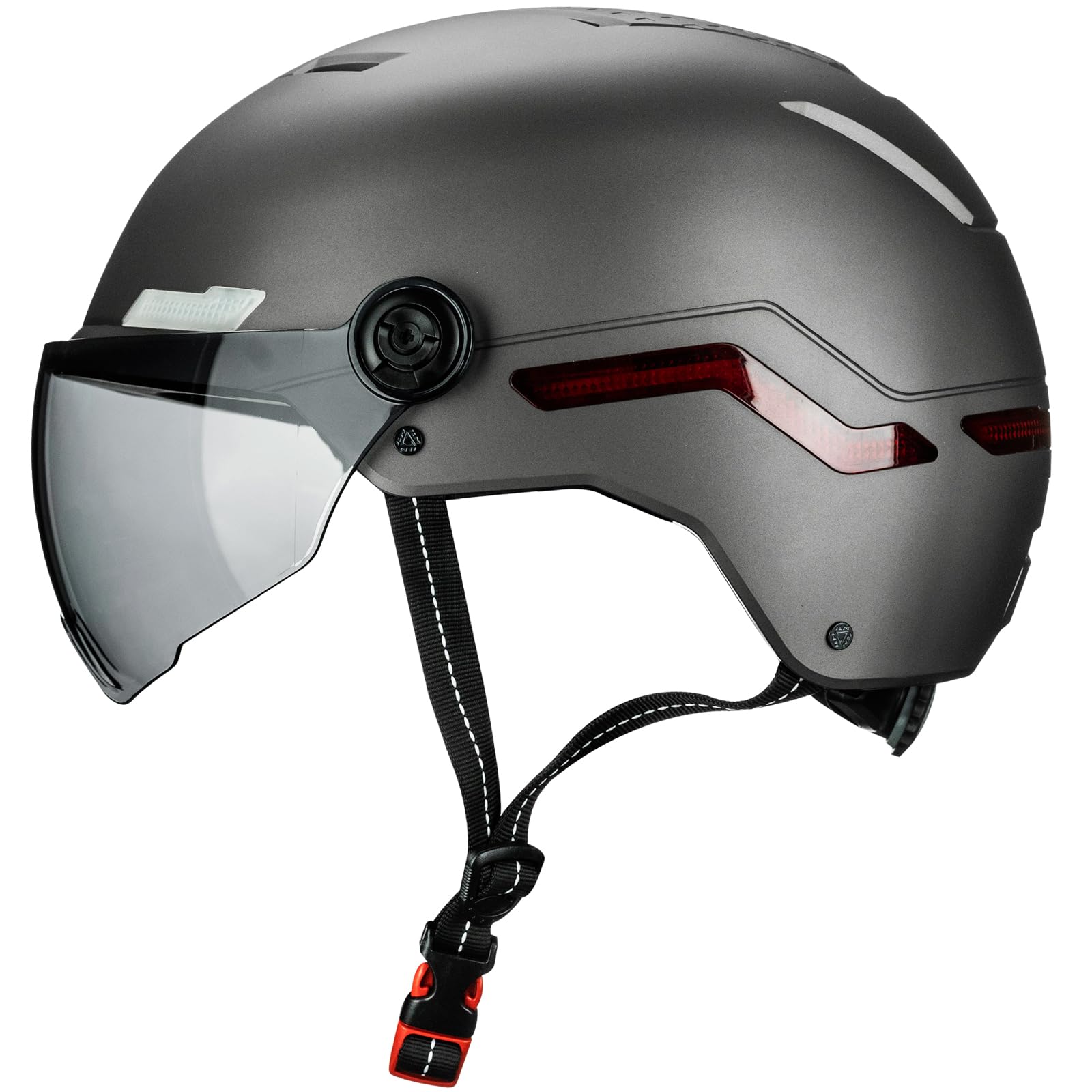 ILM Casco Patinete Electrico Adulto Casco Bicicleta Homologado NTA-8776 CPSC CE con Luz LED Intermitentes & Freno con Visera para Hombre Mujer Modello MB101L