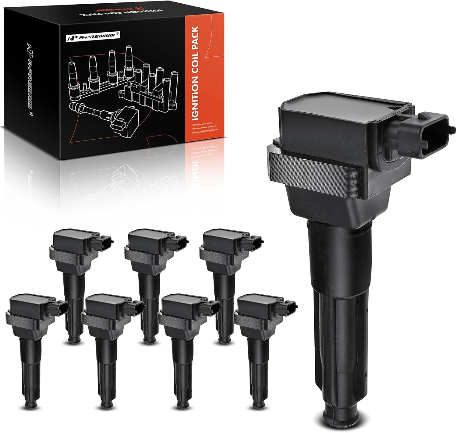 A-Premium 8PCS Ignition Coil Packs Compatible with Mercedes-Benz V8 4.2L 5.0L - E420 1997, S420 S500 1996-1999, SL500 1997-1998