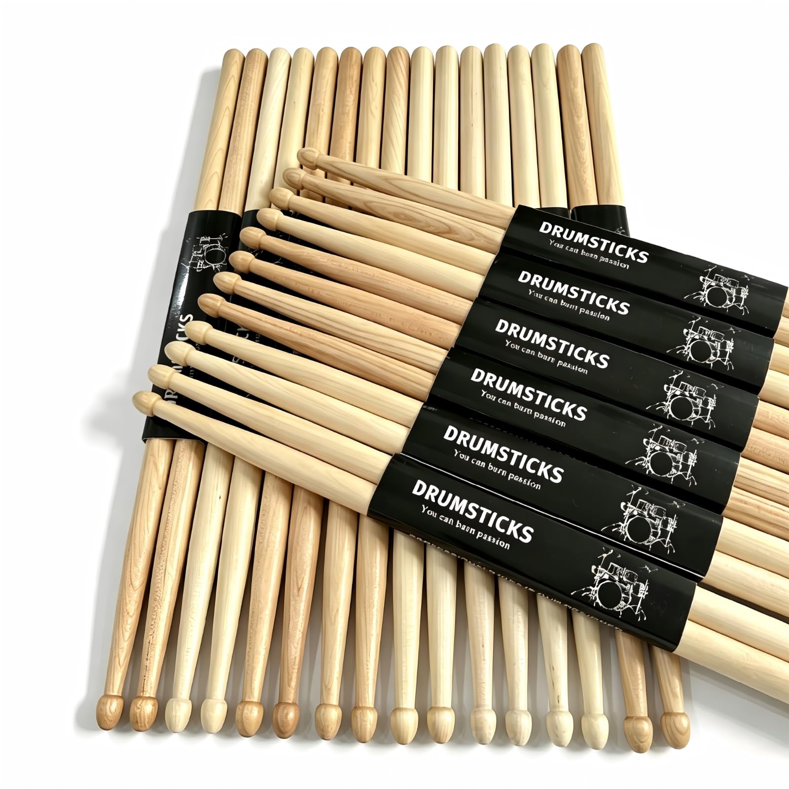 2/5/12 Bacchette per Batteria in Acero 7A, Bacchette per rullante | Accessori per batterie elettroniche, batterie jazz, strumenti a percussione, ecc (12 Pairs American Hickory)