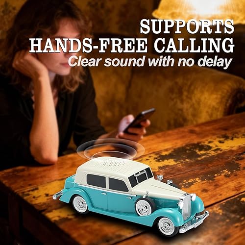 Miniatura 5 de Vintage Car Bluetooth Speaker, Retro Classic Model with Powerful Sound, Built-in Mic, TWS Dual Pairing, Multi-Interface Output, Portable Wireless