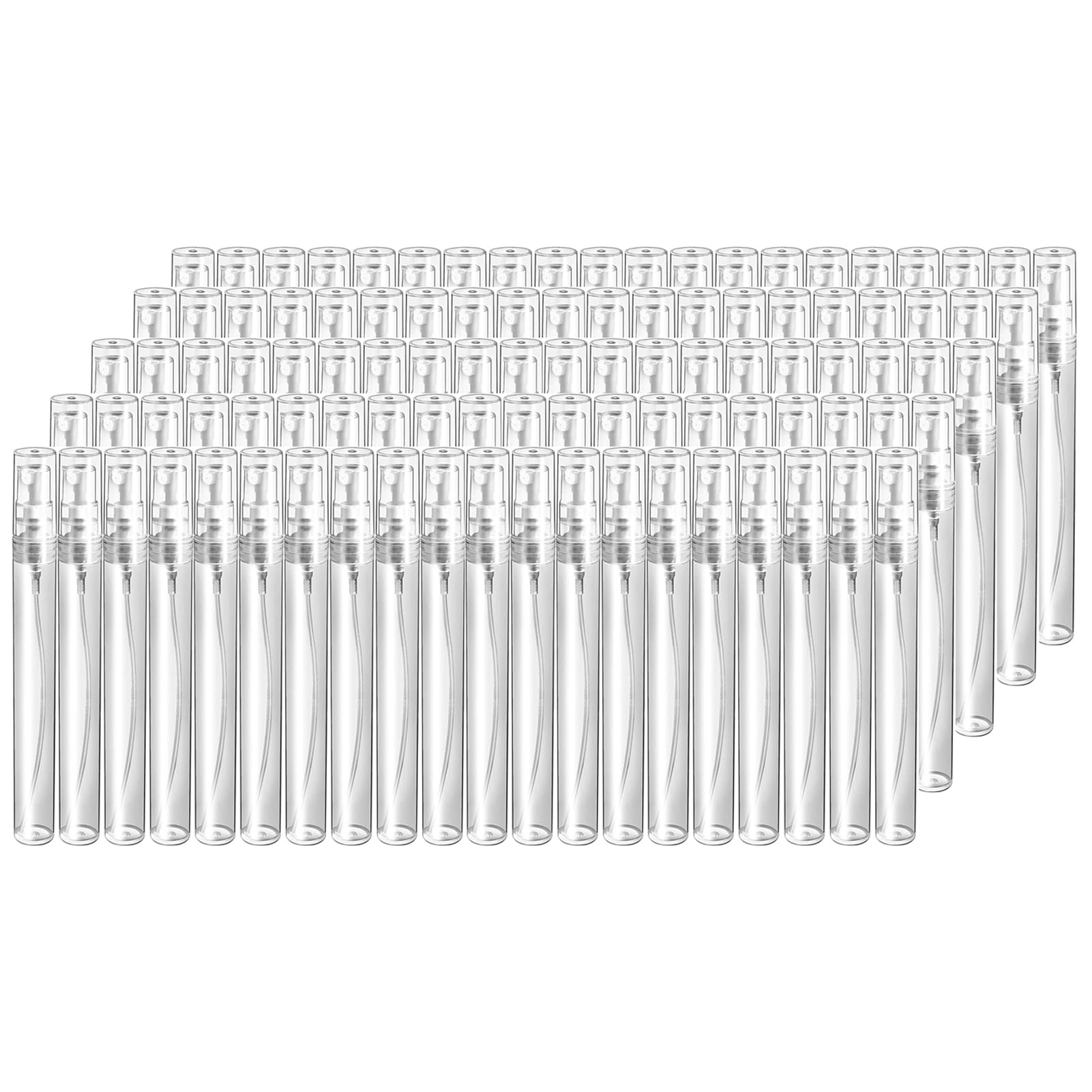 MostNow 10ml Mini Spray Bottle,100 Pack 10ml Mini Plastic Spray Bottle Empty,Fine Mist Refillable Mini Perfume Bottle,Perfume Atomizer,Small Empty Sample Containers (100Pack)