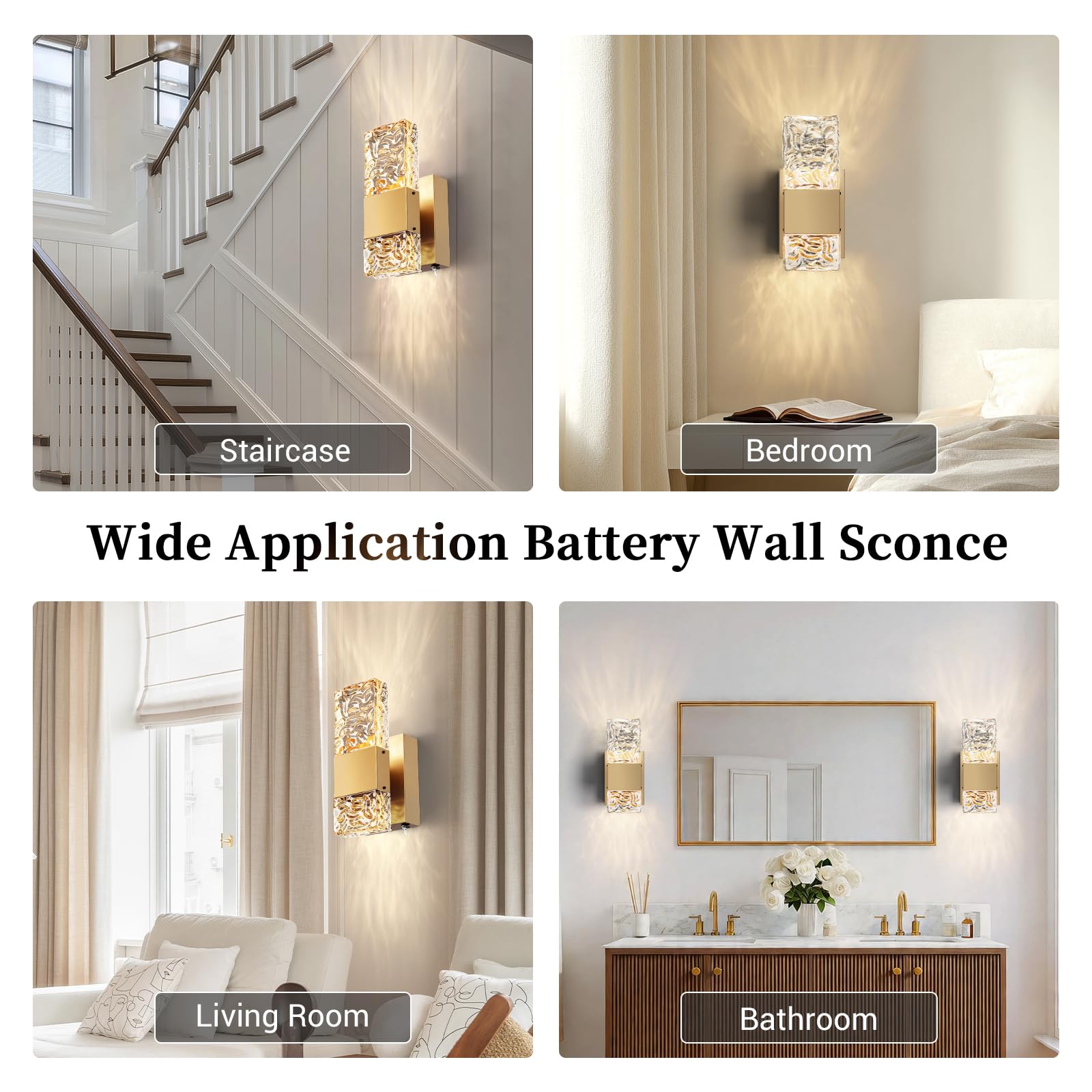 Depuley Wandleuchte Batteriebetrieben Depuley 2er-Set Wandleuchte – Batteriebetrieben, 5W LED, Gold, Mit Fernbedienung, 15 Farben, Dimmbar, Für Wohnzimmer & Flur