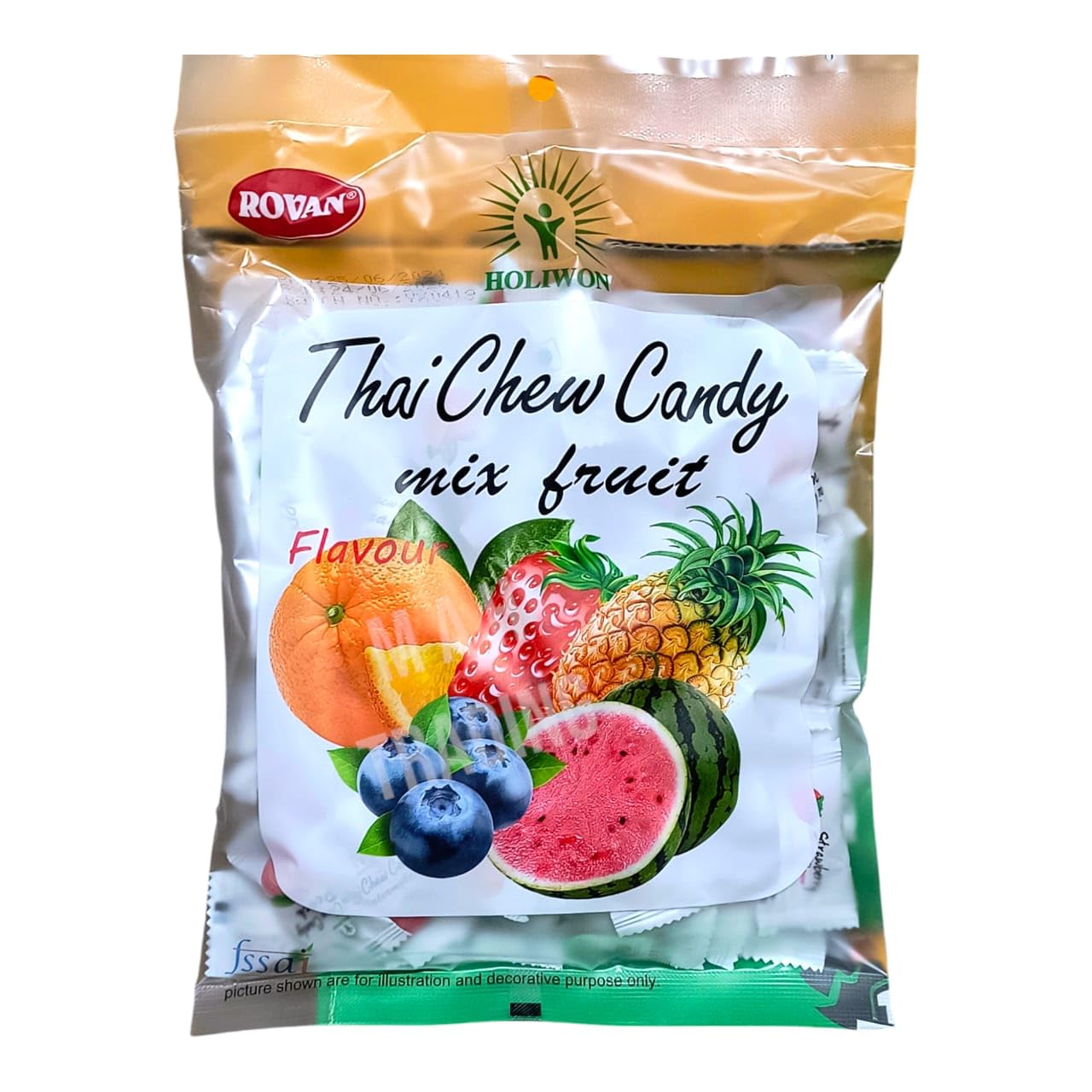 Rovan Holiwon Thai Chew Candy Mix Fruit Flavour, 300g-image-7
