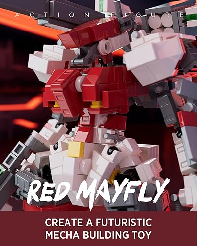 Miniatura 2 de Nifeliz Red Mayfly, juego de bloques de construcción Mecha, kit de modelo exhibible para regalo de adultos (601 piezas)