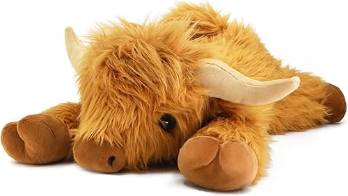 Highland Cow - Juguete de peluche con peso de 4 libras, apto para microondas y refrigerable, para el día de San Valentín, adecuado para niños y