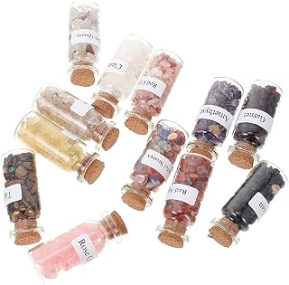Amosfun Juego De 12 Botellas De Deseos De Corcho De Piedra Natural Para Joyería Decoración Del Hogar Y Accesorios De Boda